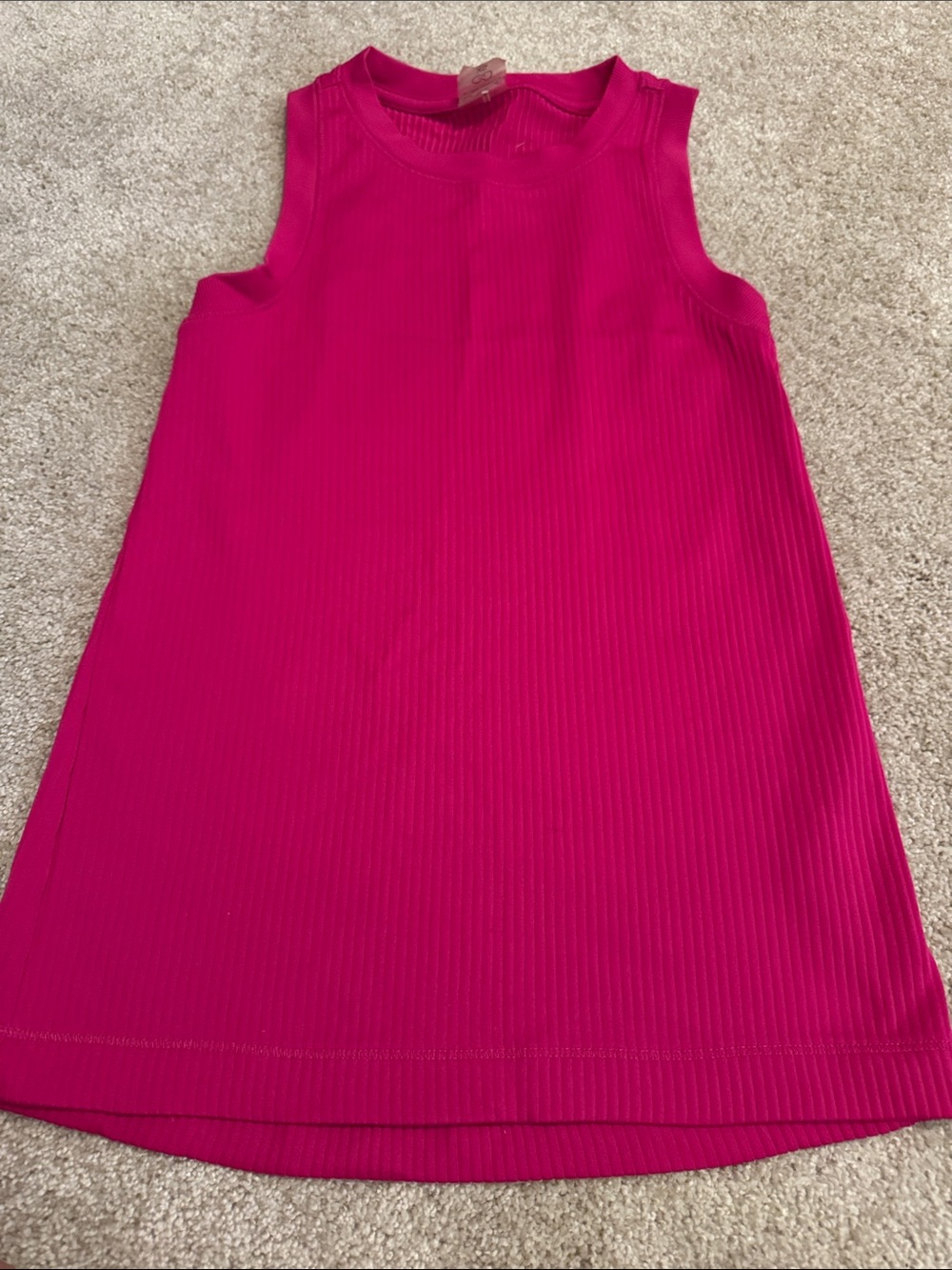 CALIA by Carrie Underwood Girls' Sleeveless Ribbed A-Line Dress - Hot Pink